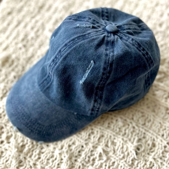 David and Young Baseball Cap - Distressed Denim - Picture 1 of 6
